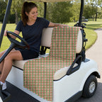Stickfigures Playing Golf Full-Size Towel & Car Seat Cover - On a Golf Cart Seat