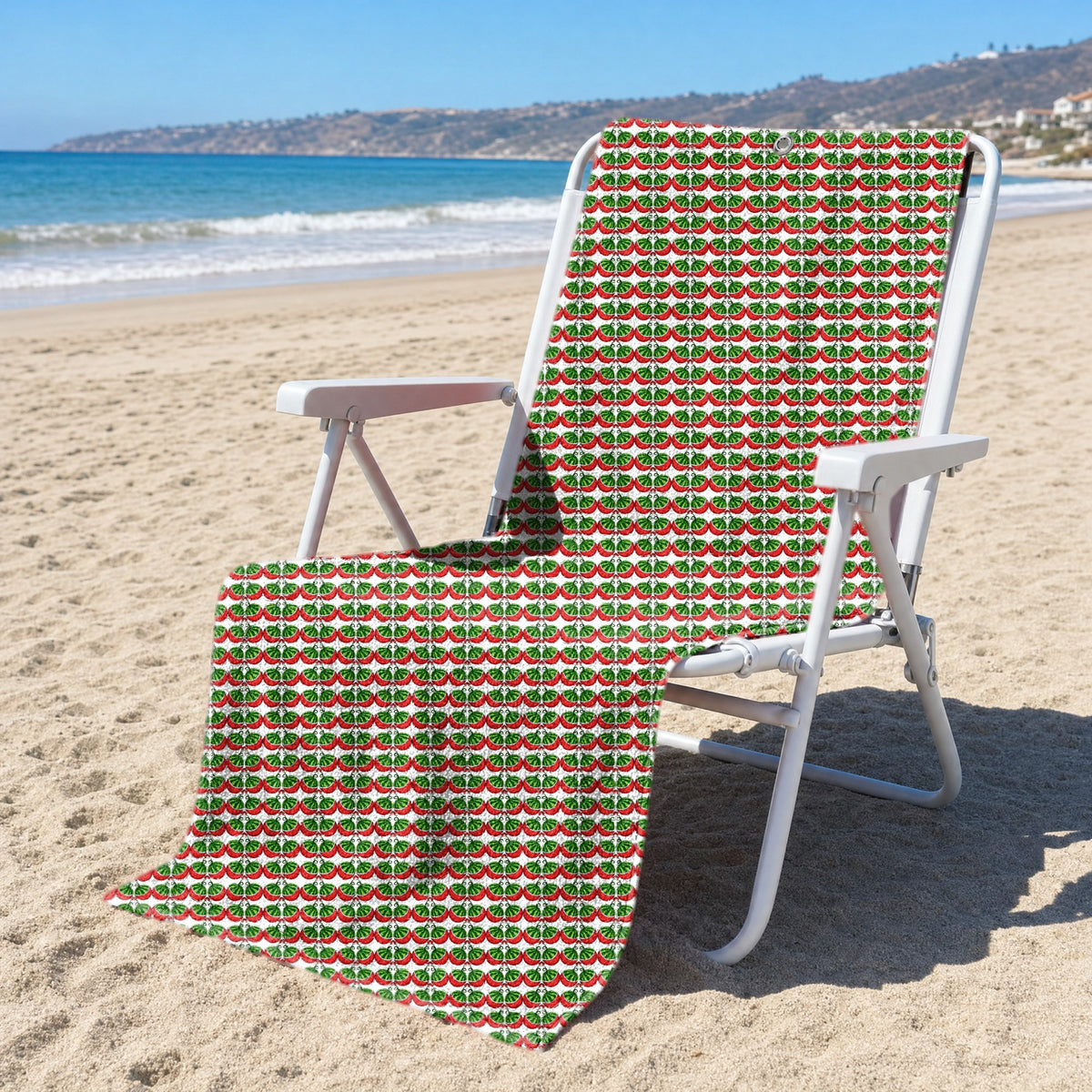Stickfigures Playing Golf Full-Size Towel & Car Seat Cover - On a Beach Chair