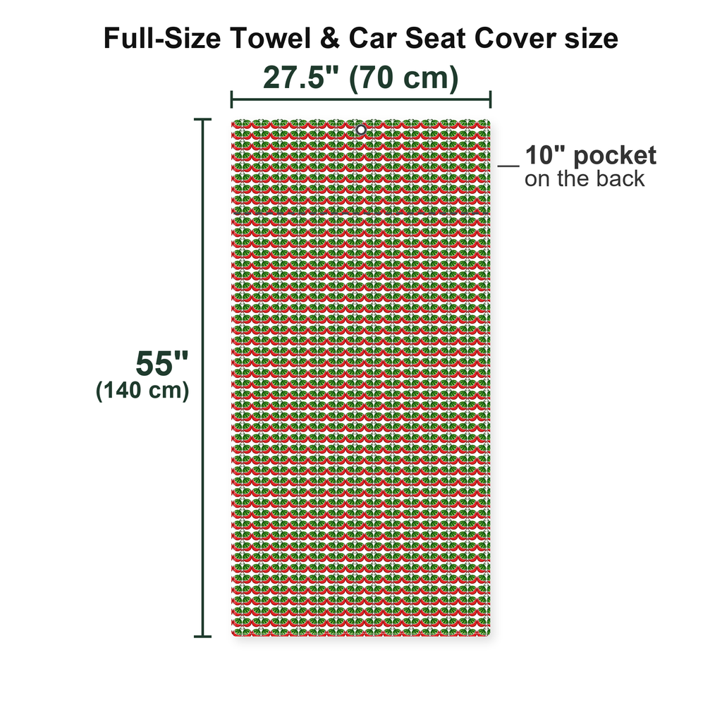 Stickfigures Playing Golf Full-Size Towel & Car Seat Cover - Size Chart
