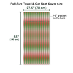 Stickfigures Playing Golf Full-Size Towel & Car Seat Cover - Size Chart