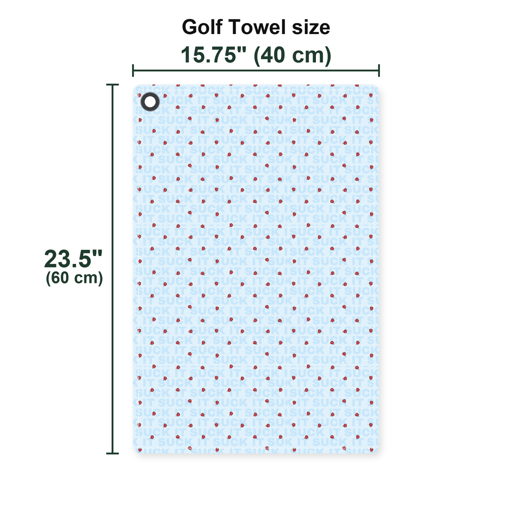 Suck It Golf Towel - Size Chart