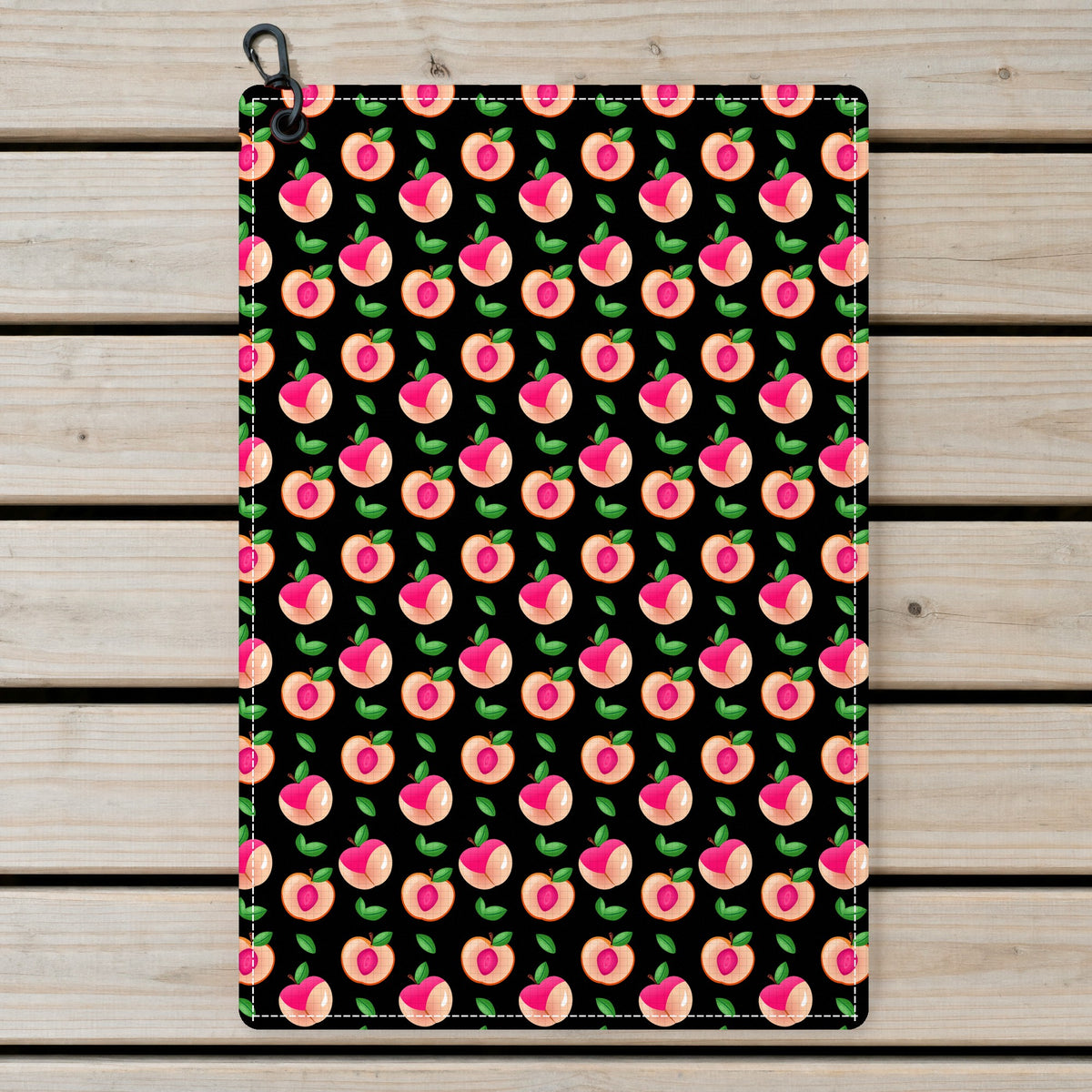Sweet Peach Charm Golf Towel - Laid Flat