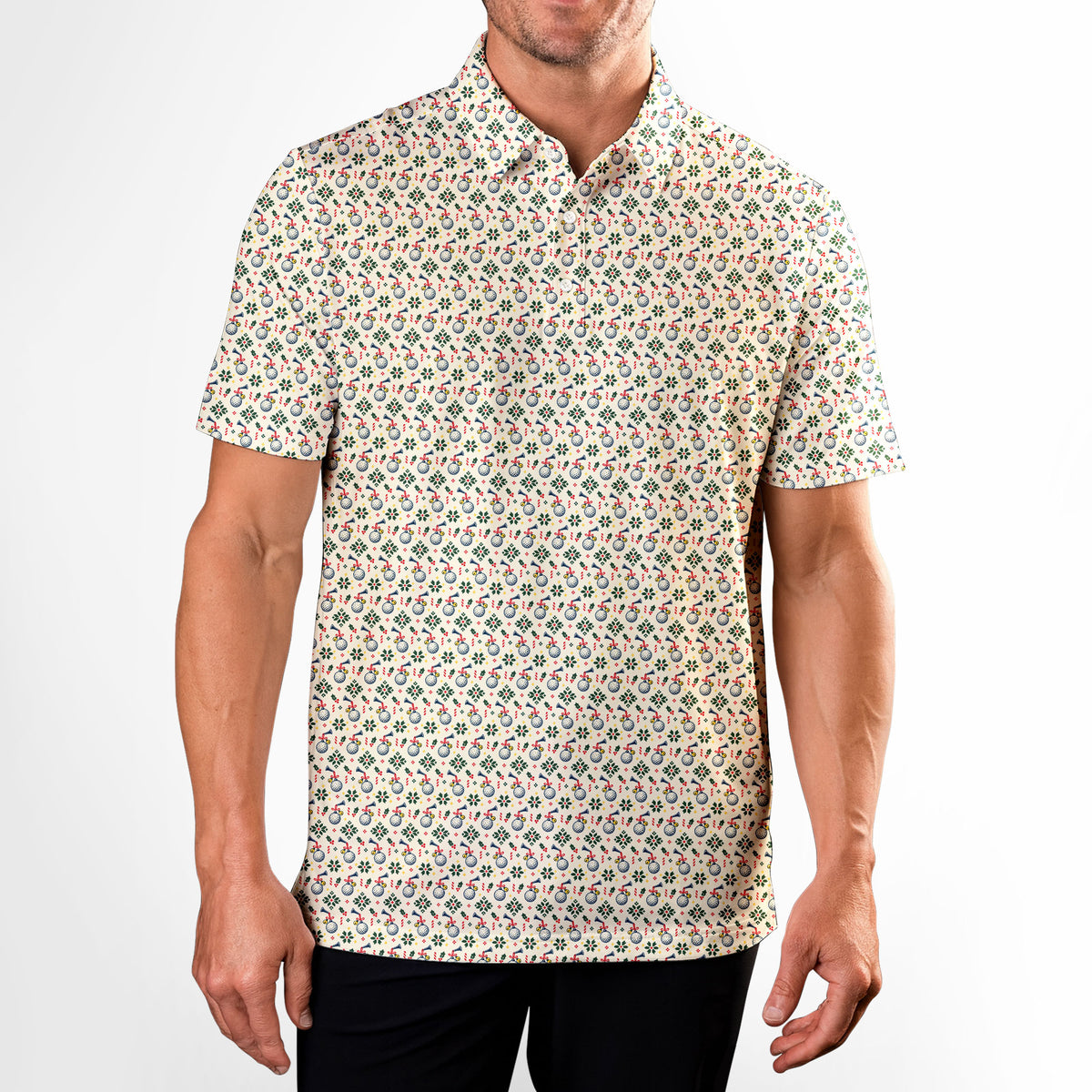 Tacky Tee Ornament Polo Shirt For Men - Model Front