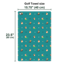 Teal Squirrel Golf Towel - Size Chart