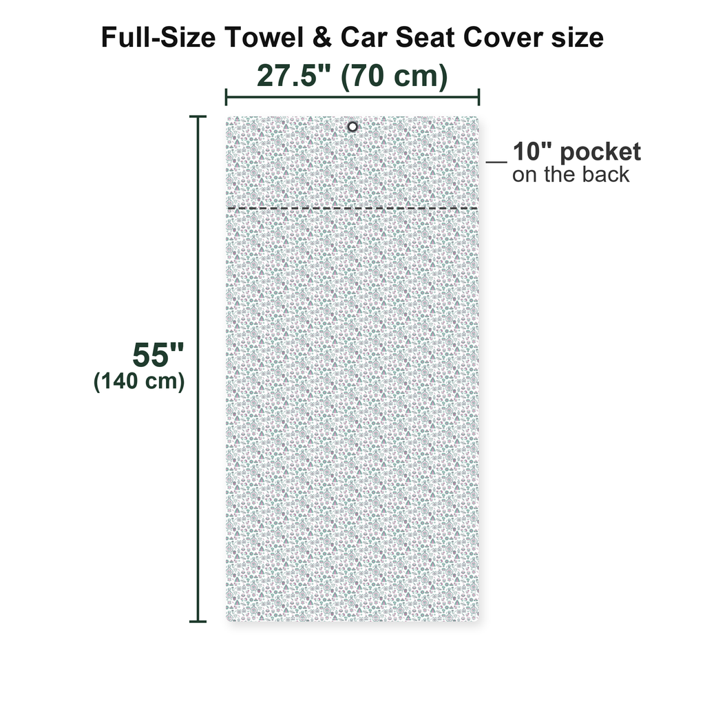 Teequila Time Full-Size Towel & Car Seat Cover - Size Chart