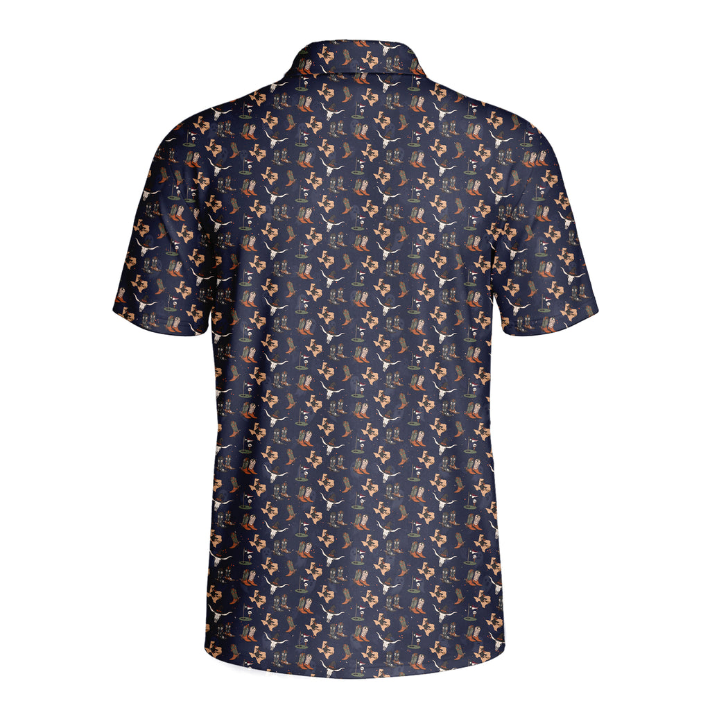 Texas After Dark Polo Shirt For Men - Back