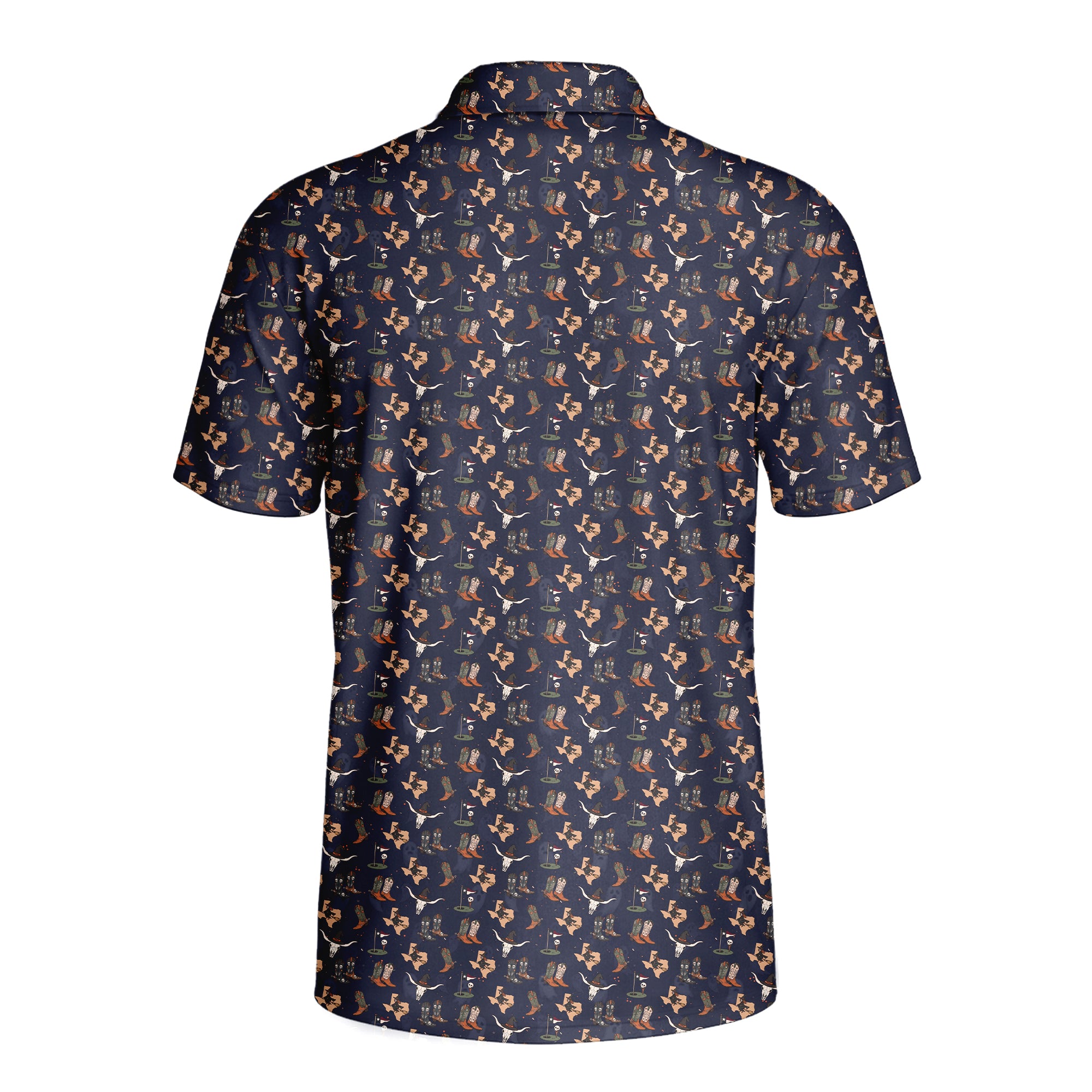 Texas After Dark Polo Shirt For Men - Back