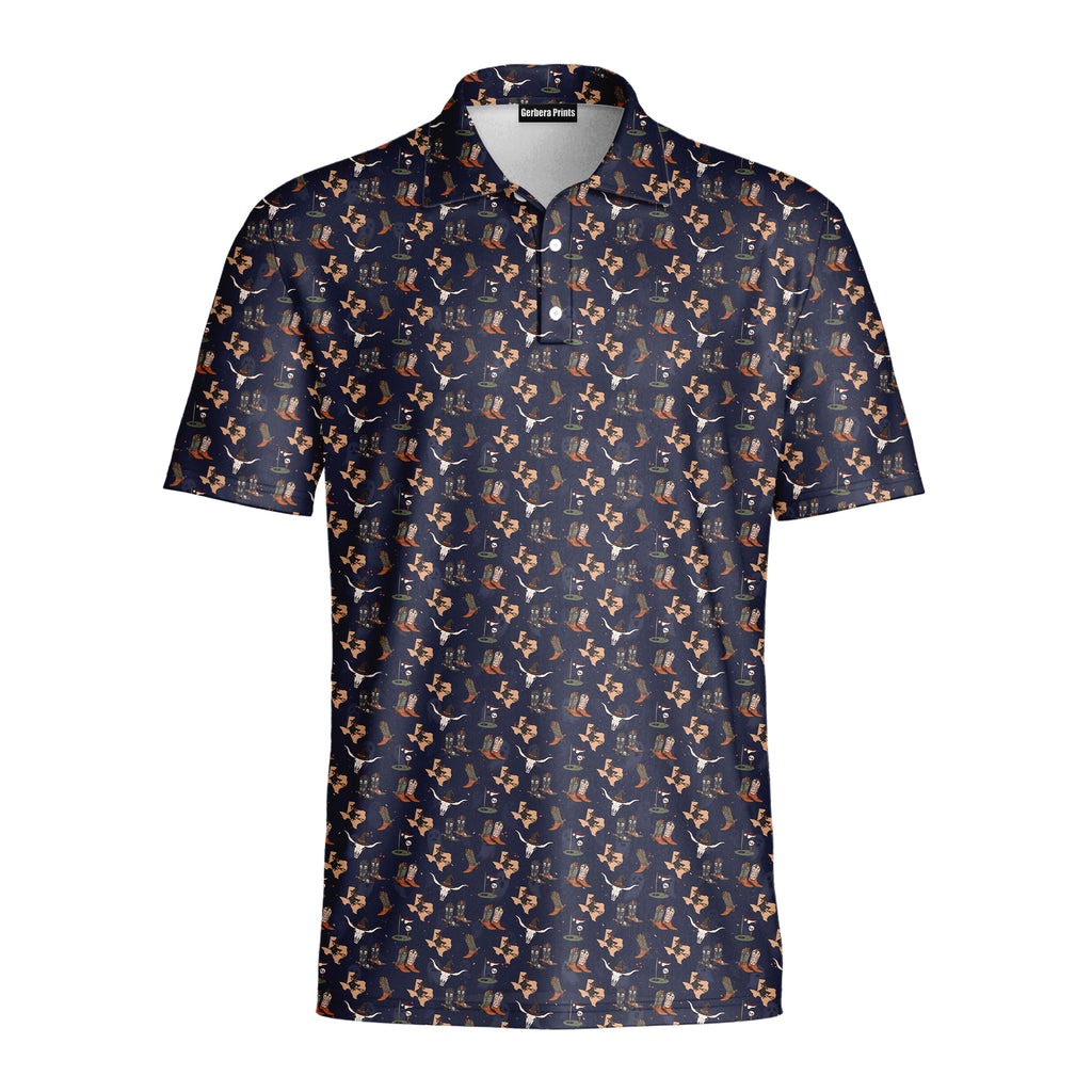 Texas After Dark Polo Shirt For Men - Front