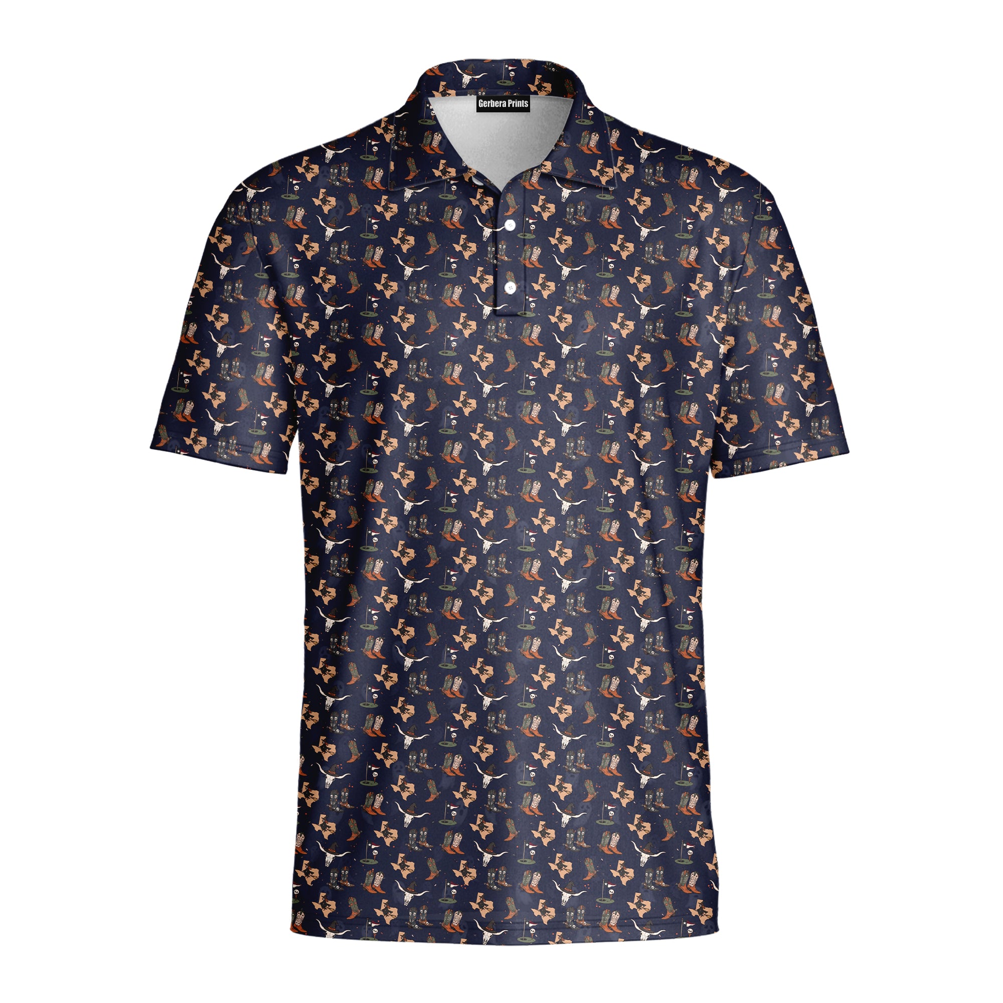 Texas After Dark Polo Shirt For Men - Front
