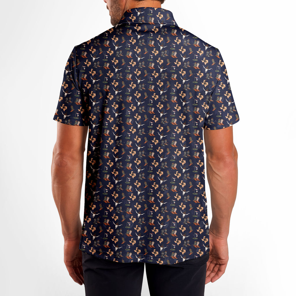 Texas After Dark Polo Shirt For Men - Model Back