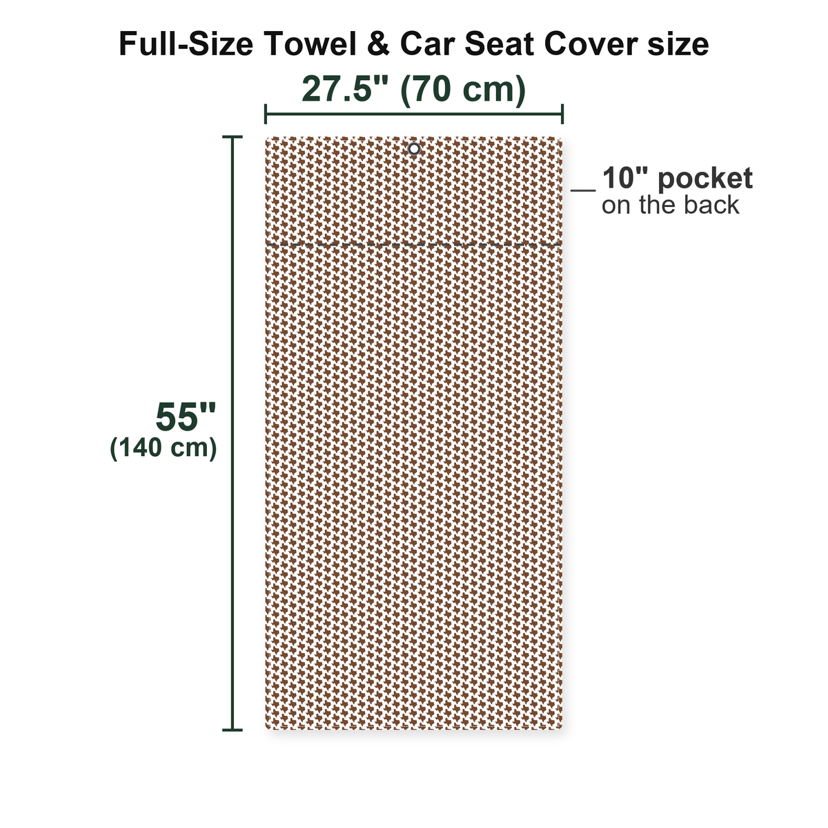 Texas Polo Full-Size Towel & Car Seat Cover - Size Chart