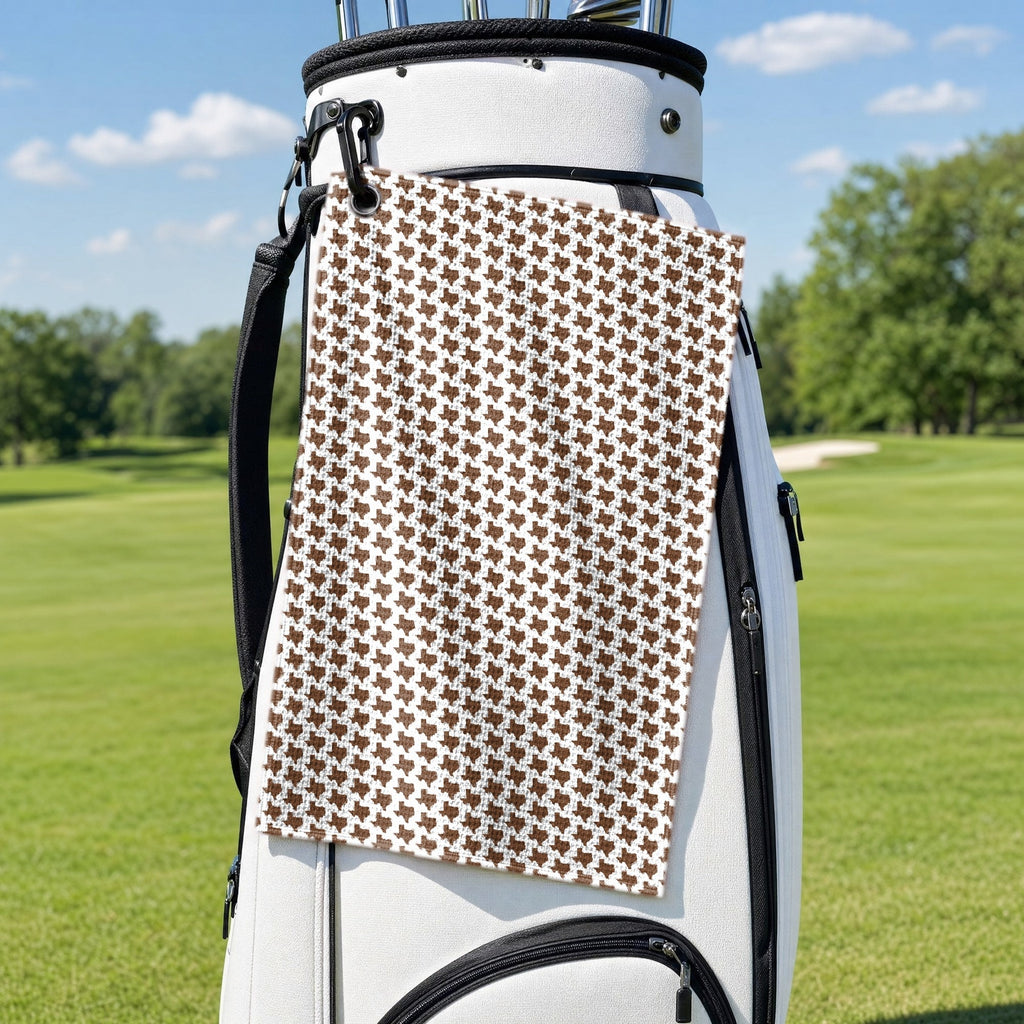 Texas Polo Golf Towel - Hanging on a Golf Bag