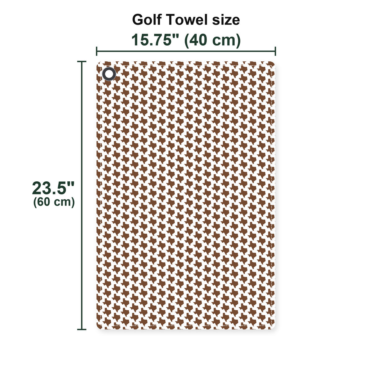 Texas Polo Golf Towel - Size Chart