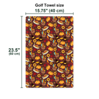 Thanksgiving Peace Turkey Funny Golf Towel - Size Chart