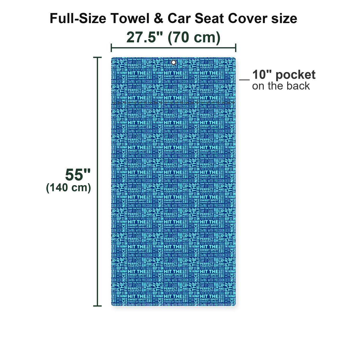 That What's She Said Full-Size Towel & Car Seat Cover - Size Chart