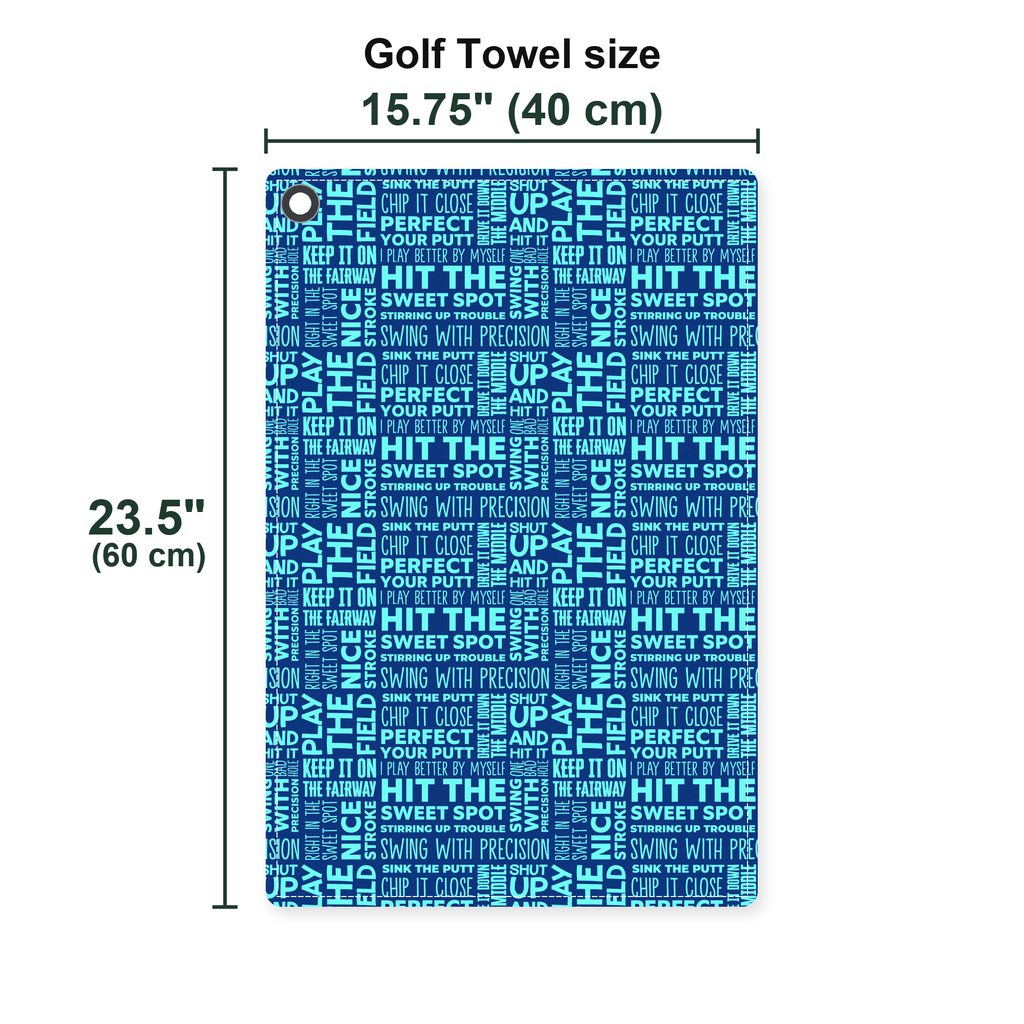 That What's She Said Golf Towel - Size Chart