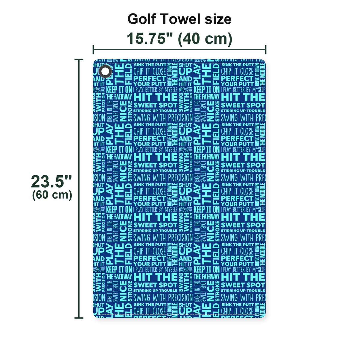 That What's She Said Golf Towel - Size Chart