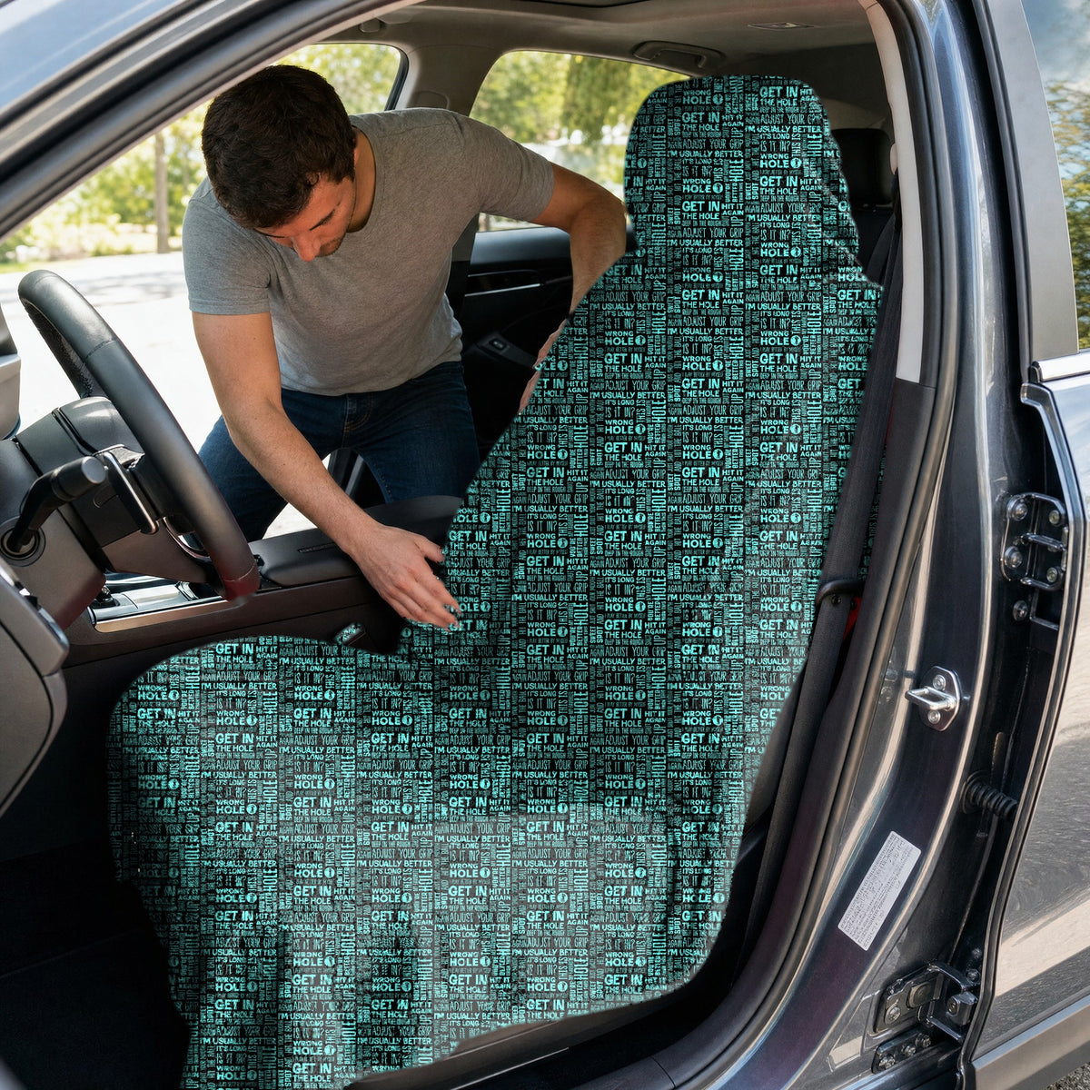 That What's She Said v2 Full-Size Towel & Car Seat Cover - In the Car