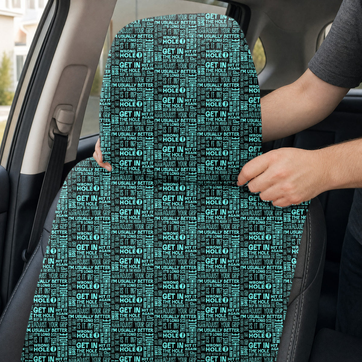 That What's She Said v2 Full-Size Towel & Car Seat Cover - Headrest Pocket