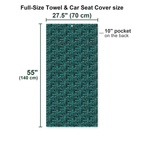 That What's She Said v2 Full-Size Towel & Car Seat Cover - Size Chart