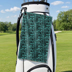 That What's She Said v2 Golf Towel - Hanging on a Golf Bag
