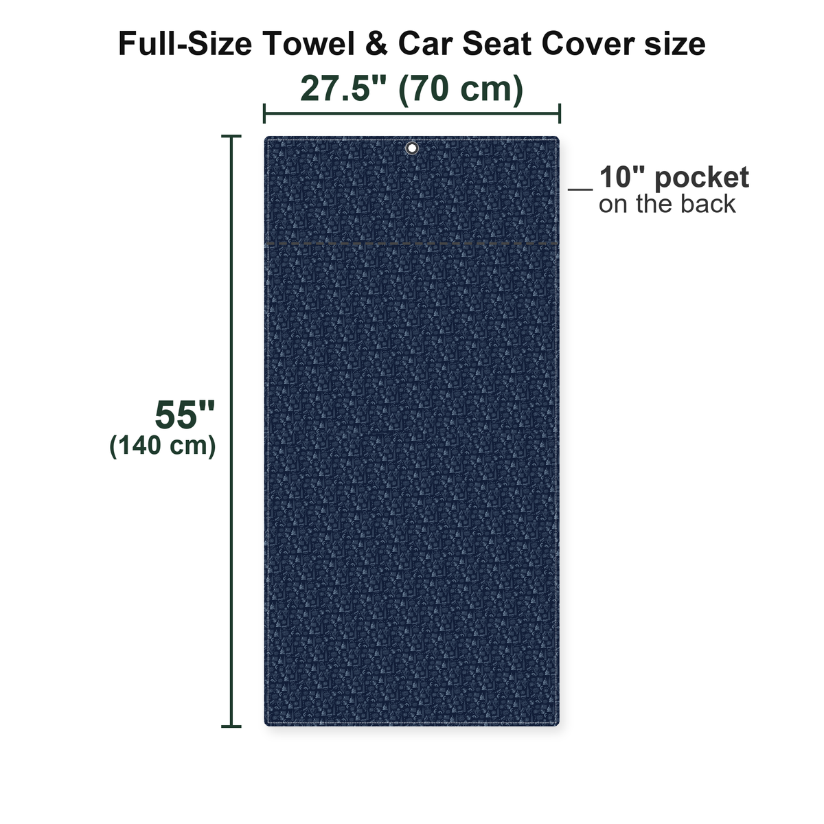 The American Full-Size Towel & Car Seat Cover - Size Chart