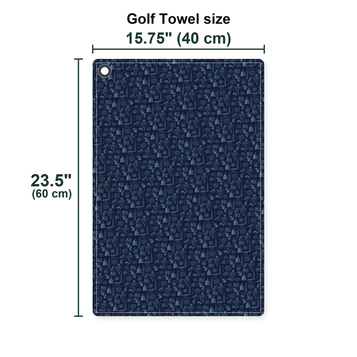 The American Golf Towel - Size Chart