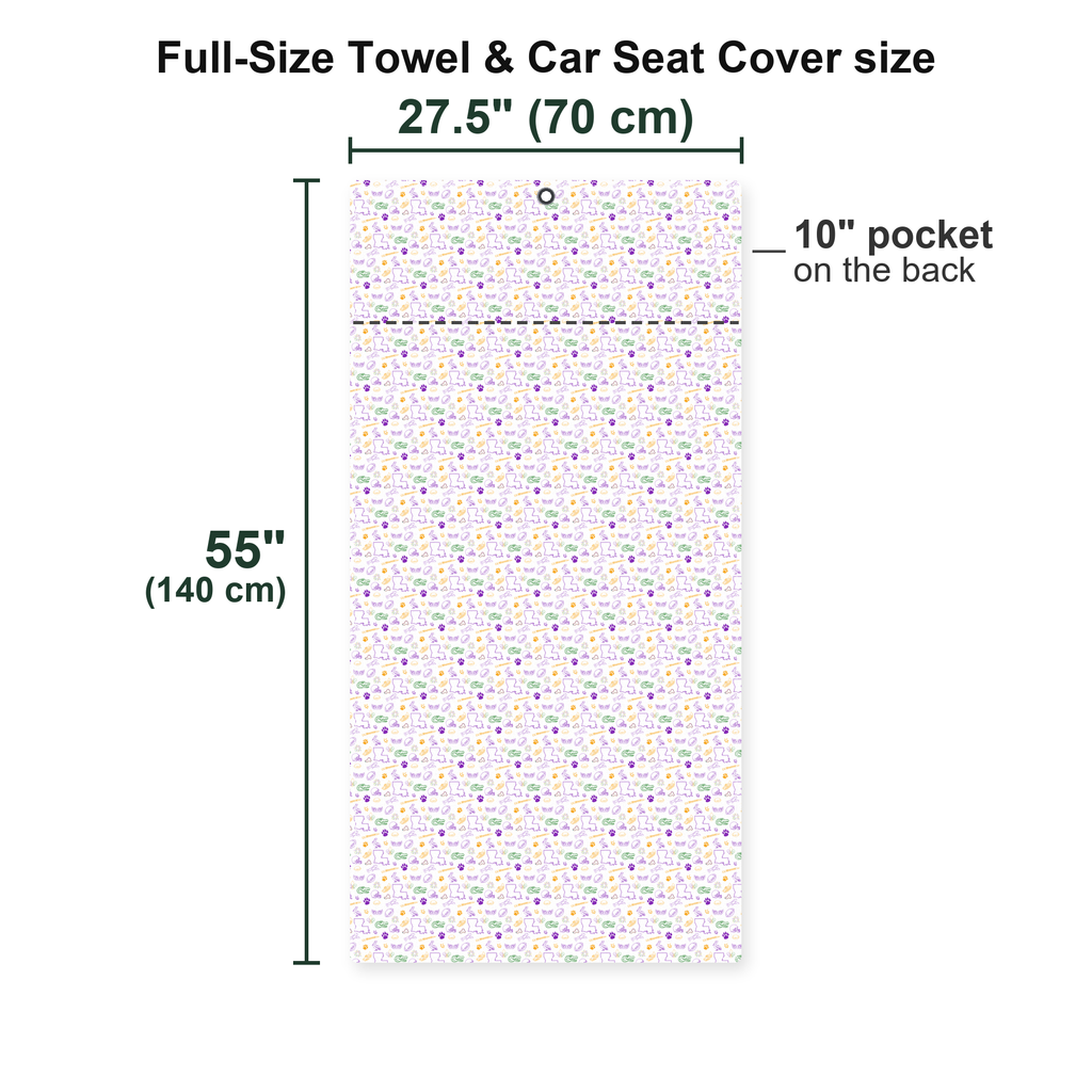 The Bayou Full-Size Towel & Car Seat Cover - Size Chart