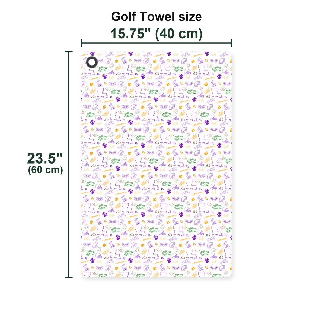 The Bayou Golf Towel - Size Chart