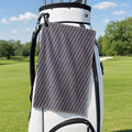 The Chief Golf Towel - Hanging on a Golf Bag