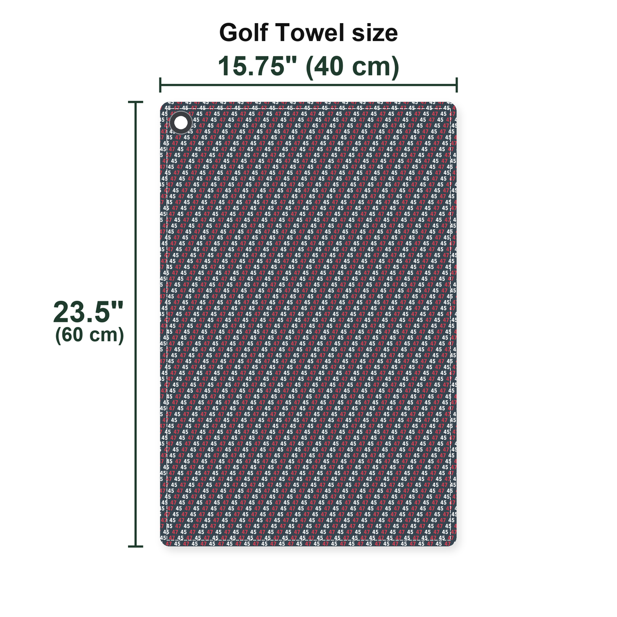 The Chief Golf Towel - Size Chart