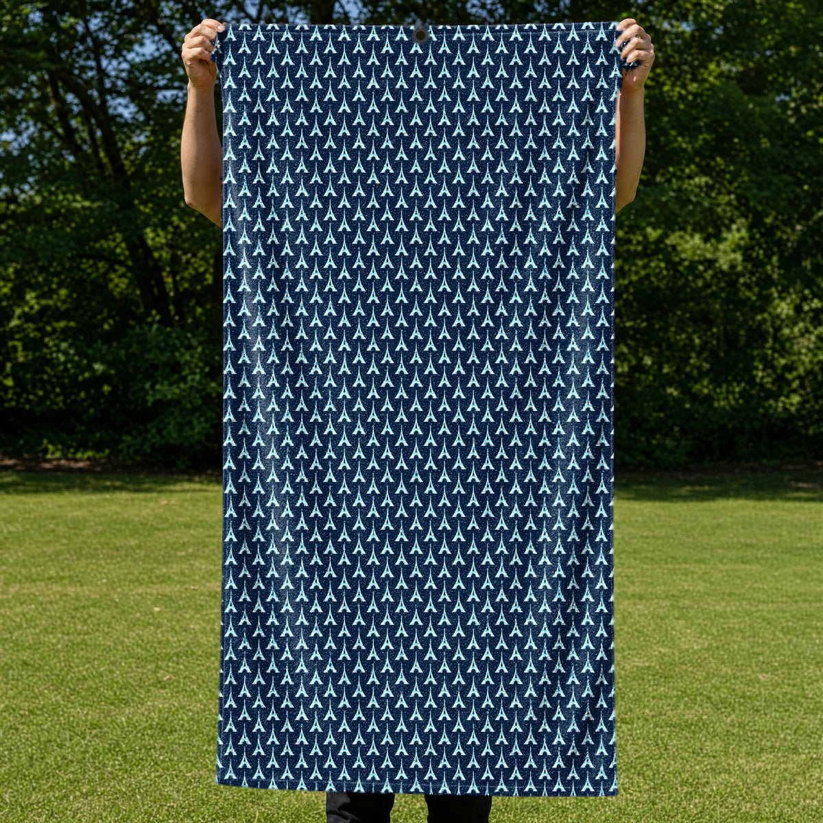 The City Of Lights Full-Size Towel & Car Seat Cover - Held Open