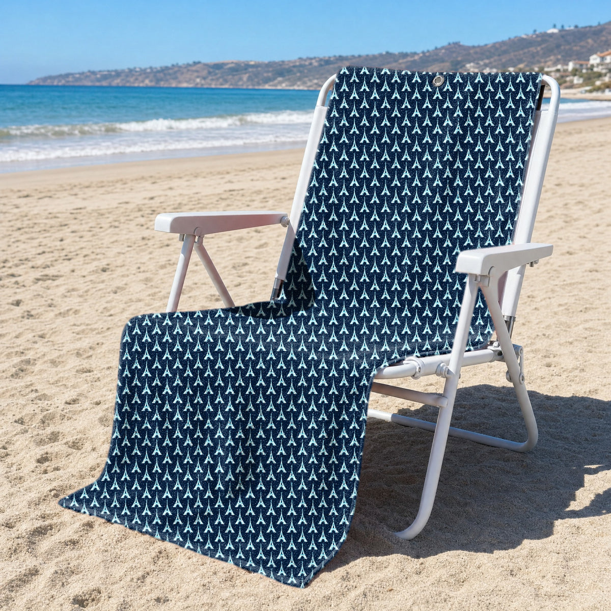 The City Of Lights Full-Size Towel & Car Seat Cover - On a Beach Chair