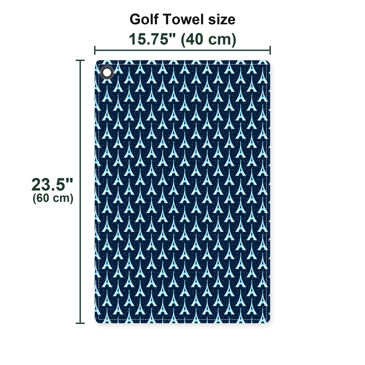The City Of Lights Golf Towel - Size Chart