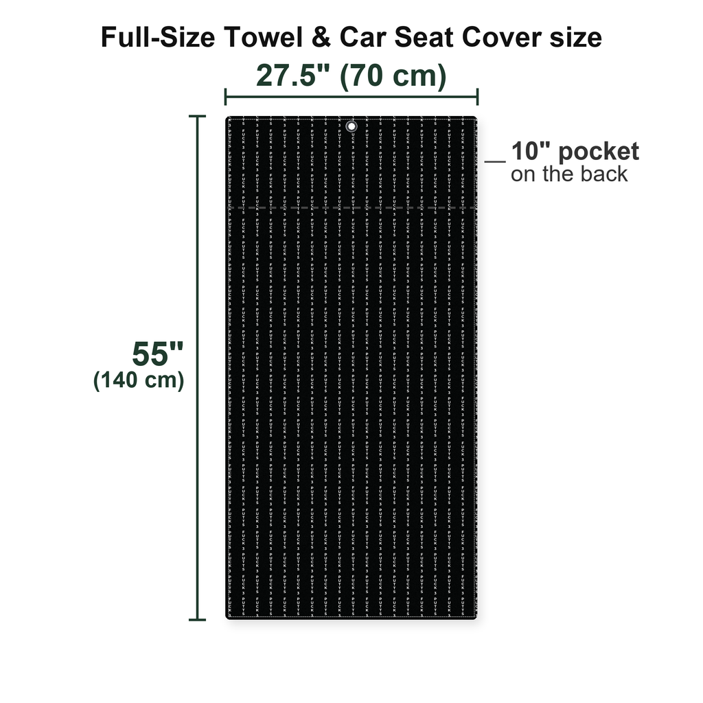 The F**K Full-Size Towel & Car Seat Cover - Size Chart