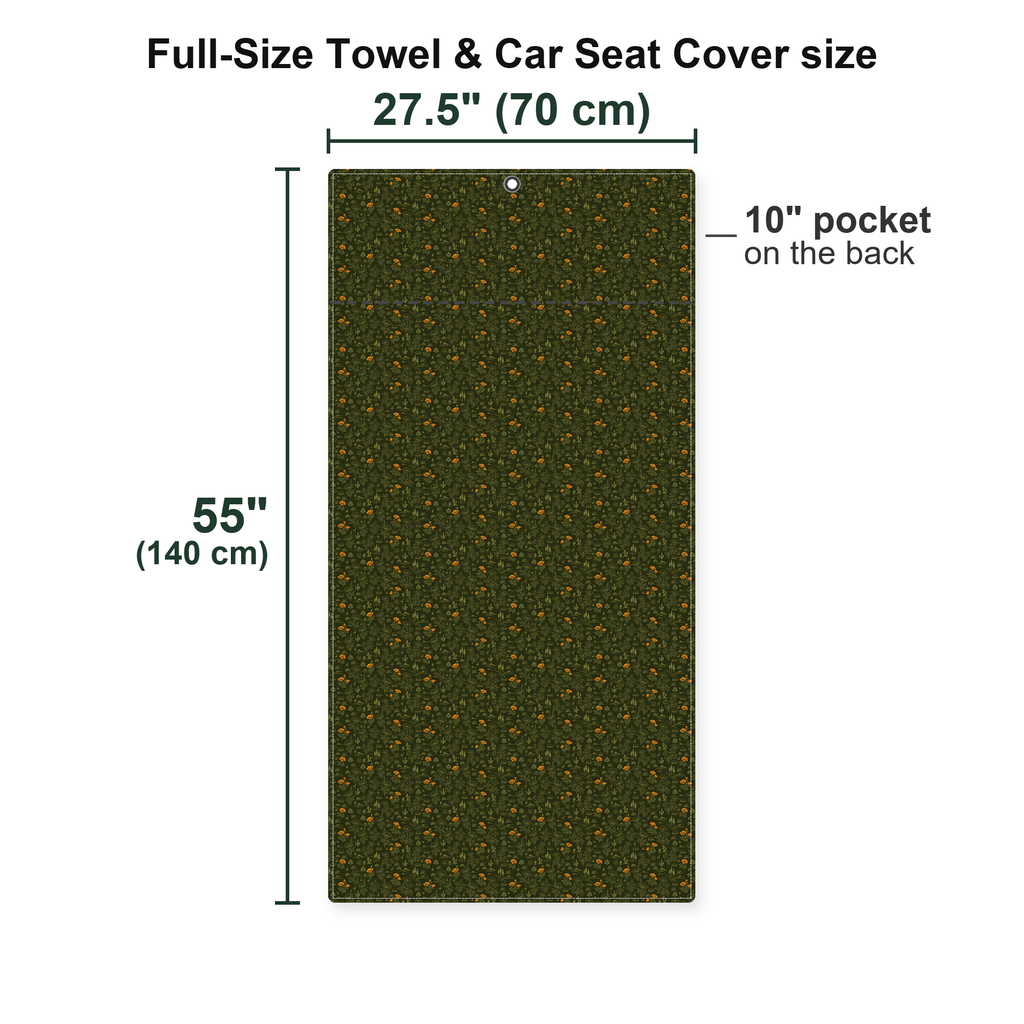 The Golden State Full-Size Towel & Car Seat Cover - Size Chart