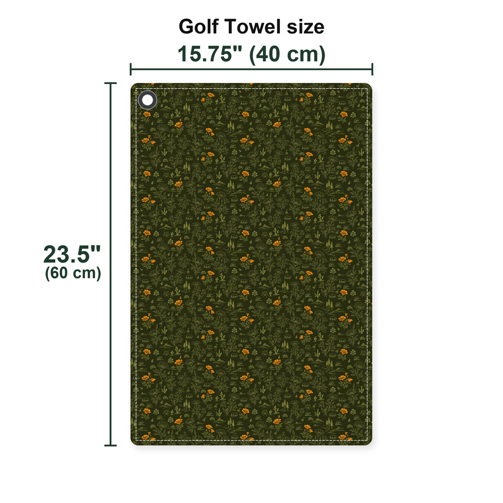 The Golden State Golf Towel - Size Chart