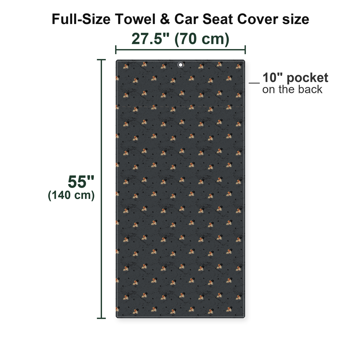 The Last Birthday of Jesus Full-Size Towel & Car Seat Cover - Size Chart