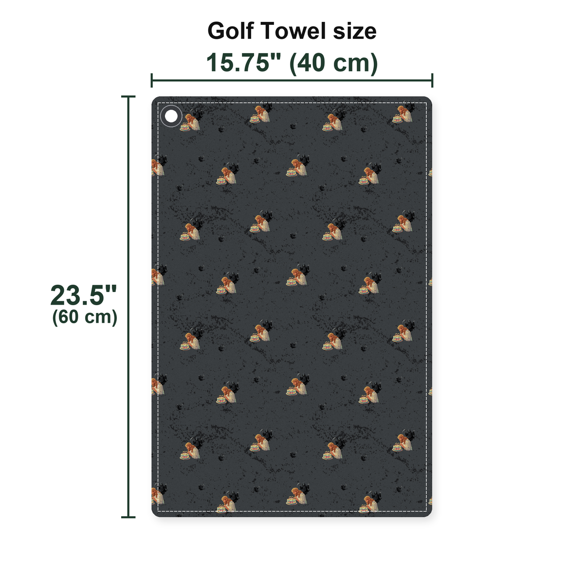 The Last Birthday of Jesus Golf Towel - Size Chart