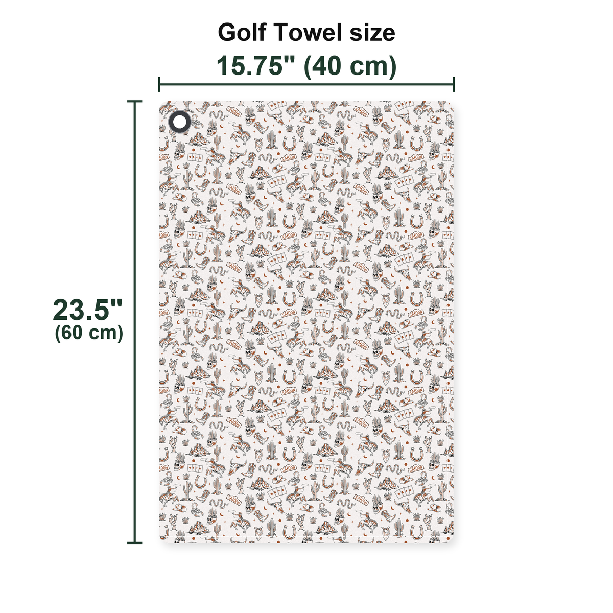 The Outlaw Golf Towel - Size Chart