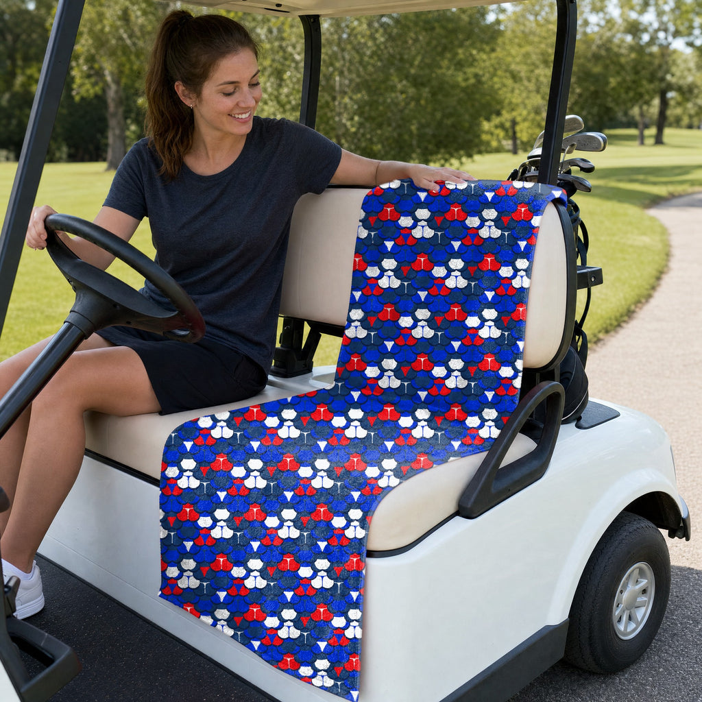 The Patriot Full-Size Towel & Car Seat Cover - On a Golf Cart Seat