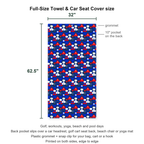 The Patriot Full-Size Towel & Car Seat Cover - Size Chart