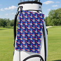 The Patriot Golf Towel - Hanging on a Golf Bag