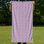 The Pink Sharks Full-Size Towel & Car Seat Cover - Held Open