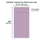 The Pink Sharks Full-Size Towel & Car Seat Cover - Size Chart