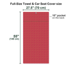 The Pink Taco Full-Size Towel & Car Seat Cover - Size Chart