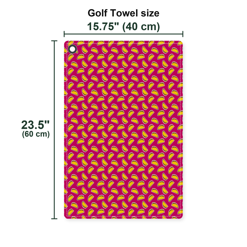 The Pink Taco Golf Towel - Size Chart