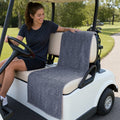 The Scattered Whales Full-Size Towel & Car Seat Cover - On a Golf Cart Seat