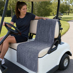 The Scattered Whales Full-Size Towel & Car Seat Cover - On a Golf Cart Seat