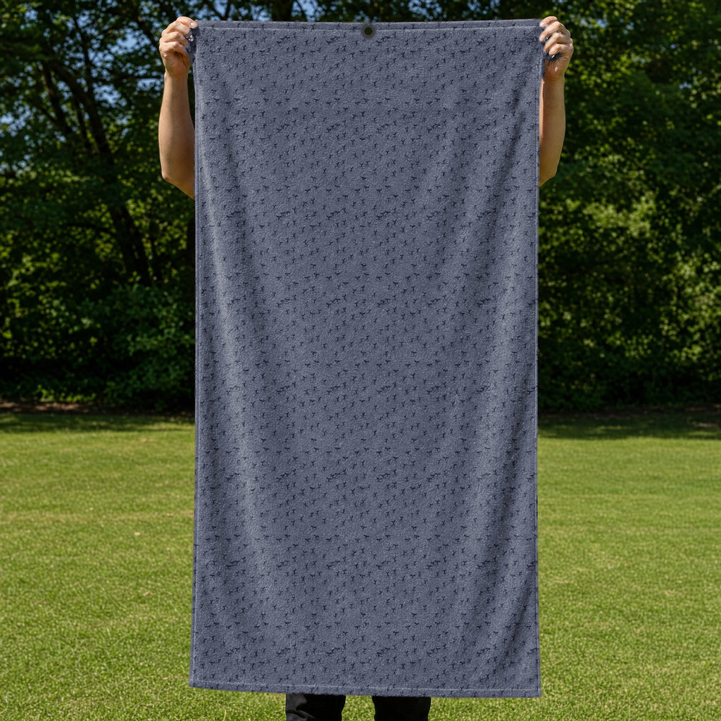 The Scattered Whales Full-Size Towel & Car Seat Cover - Held Open